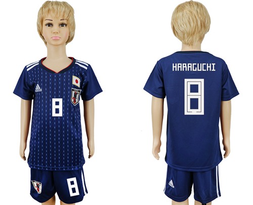 Japan #8 Haraguchi Home Kid Soccer Country Jersey